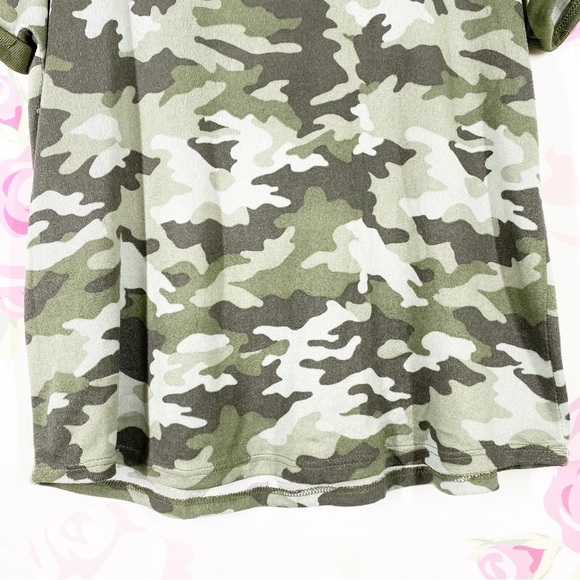 Lucky Brand Army Green Camo Print Short Sleeves Shirt XL - Picture 3 of 6